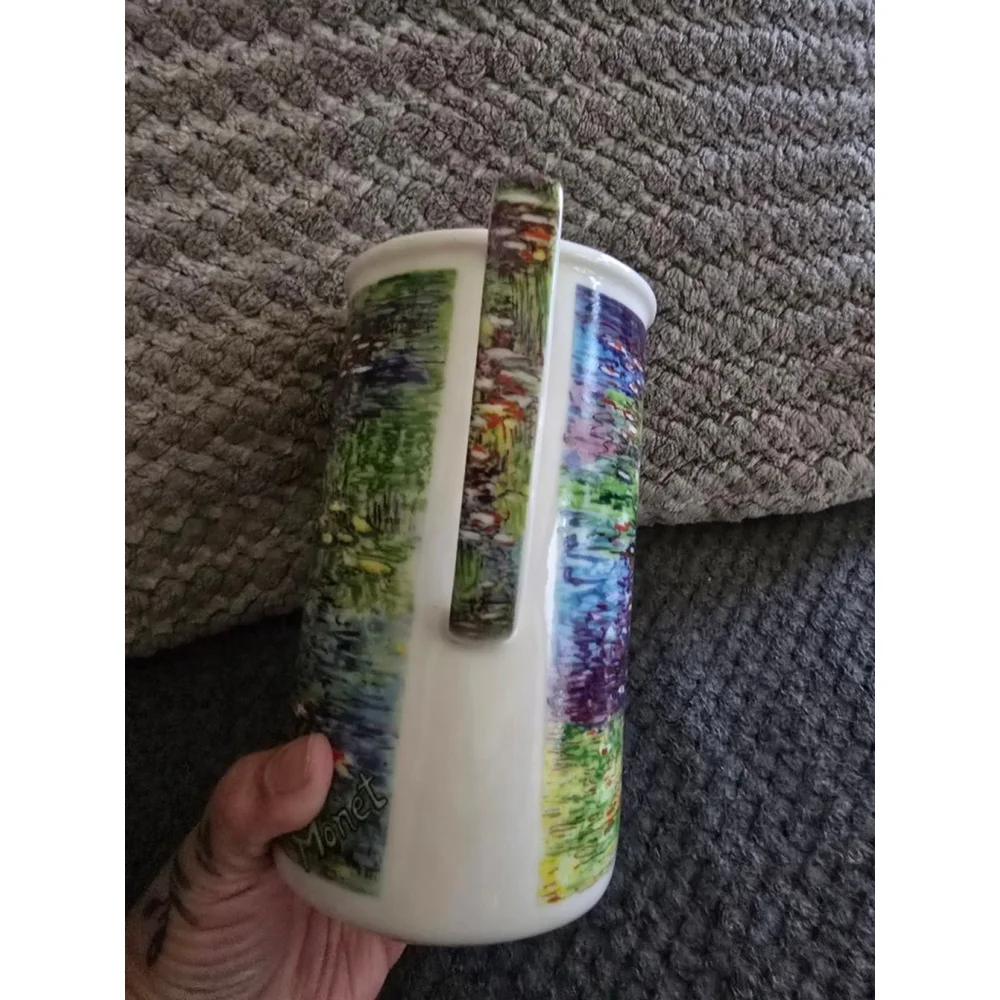 Rare Vintage Chaleur Master Impressionists Art Monet Water Lilies Pitcher Vase